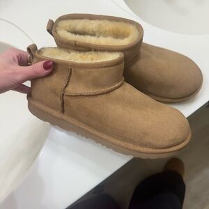 UGG Tan Shearling-Lined Ankle Boots